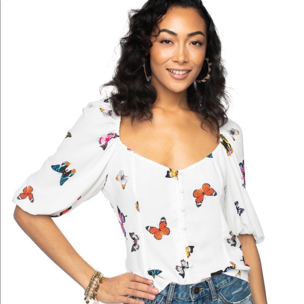 Buddy Love Demi Sweetheart Top Butterfly